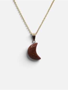 GOLDSTONE MOON NECKLACE (GOLD)